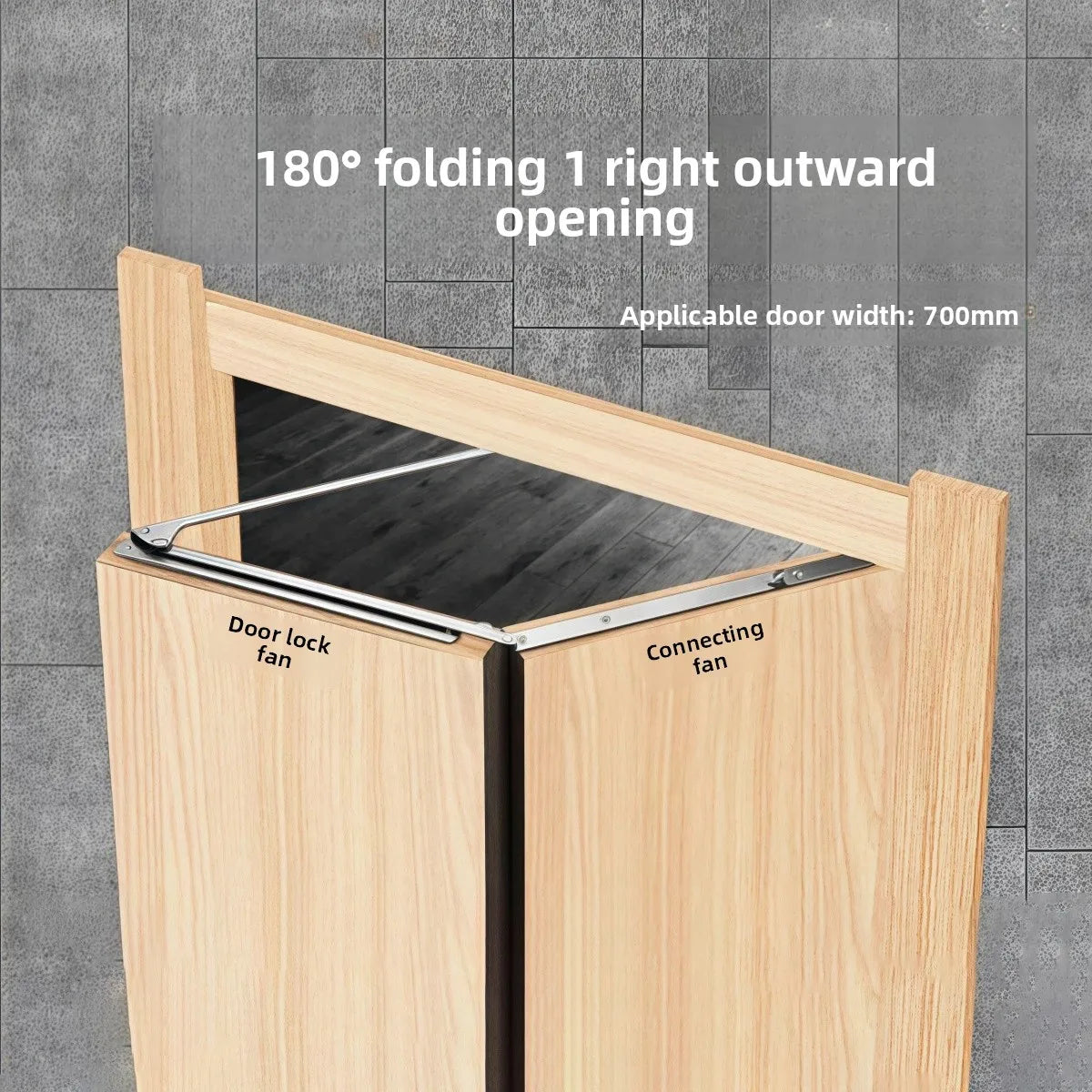 No Lower Rail Flat Folding Door Track Hardware Full Set of 180 Degree Folio Wooden Flat Door Folding Sliding Door Accessories