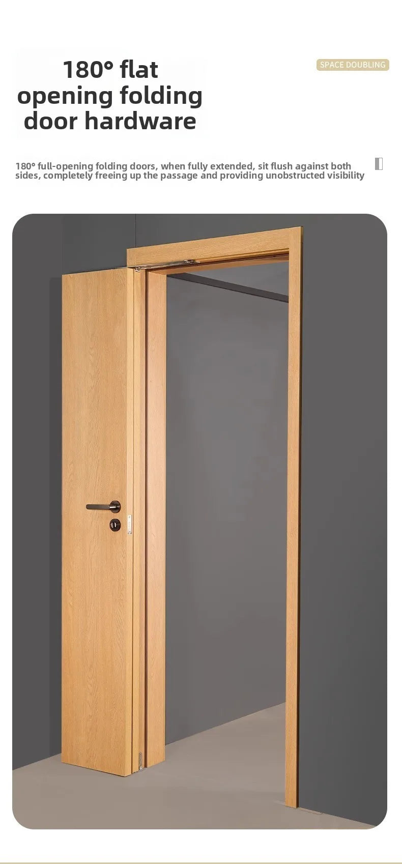 No Lower Rail Flat Folding Door Track Hardware Full Set of 180 Degree Folio Wooden Flat Door Folding Sliding Door Accessories
