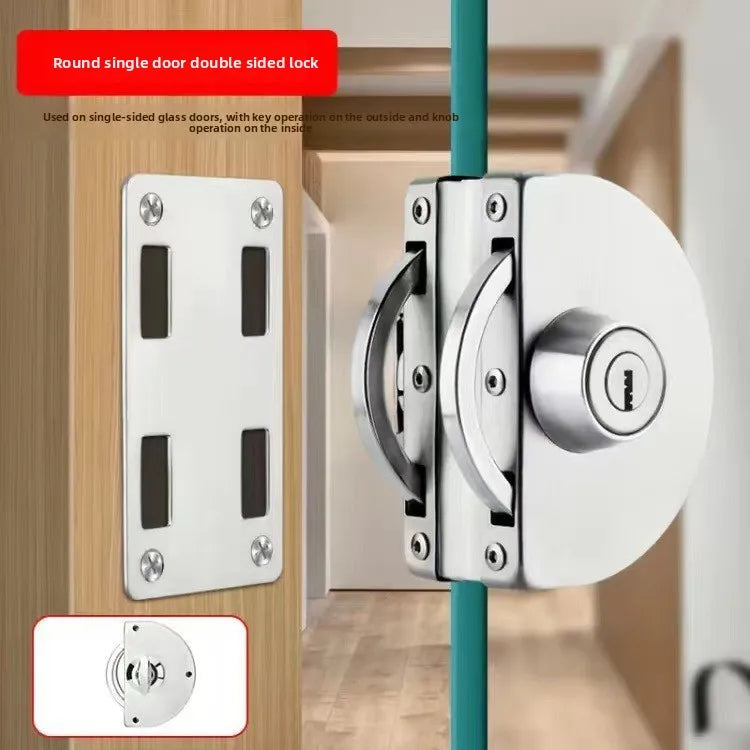 Semi-circular Lock for Frameless Glass Doors – Single & Double Door