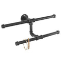 Industrial Air Duct Black Metal Pipe Wall-mounted Double-layer Hanger Hanging Clothing Rack Wall Water Pipe Coat Rack