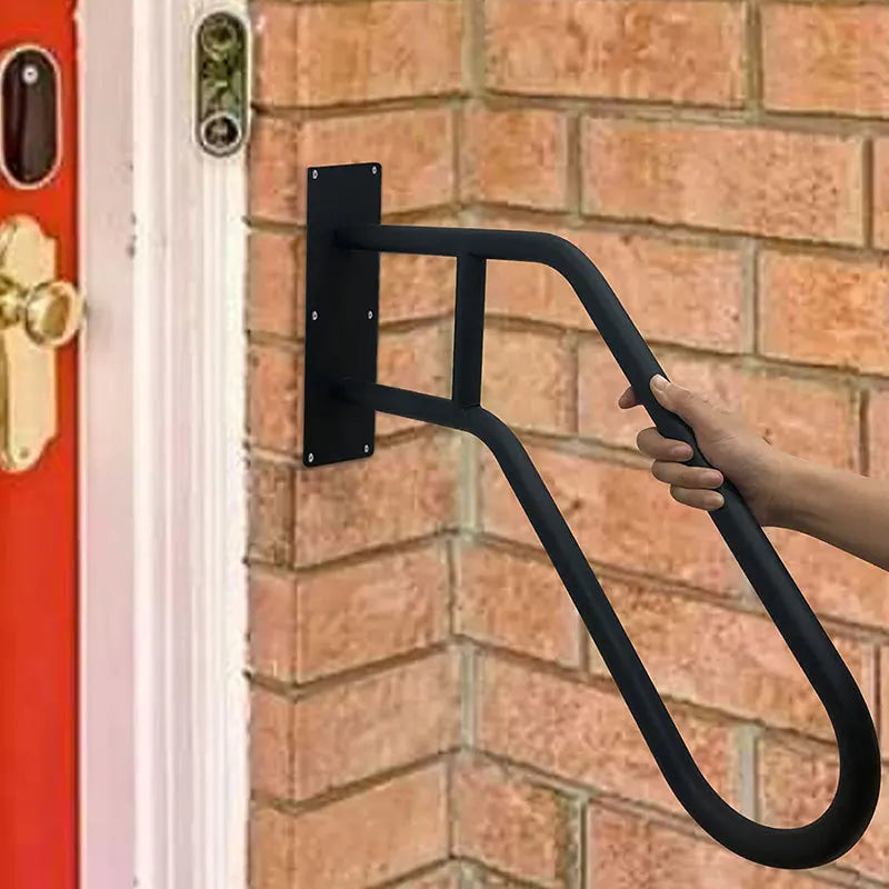Simple Handrails Wall-mounted Wrought Iron Staircase Metal Handrails Door Stair Railing Outdoor Stair Protective Railing