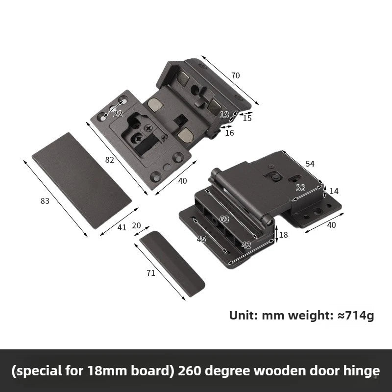 260 Degree Large Angle Folding Door Slide Rail Rail Wardrobe Without Lower Rail Cabinet Door Fully Open Hardware Accessories