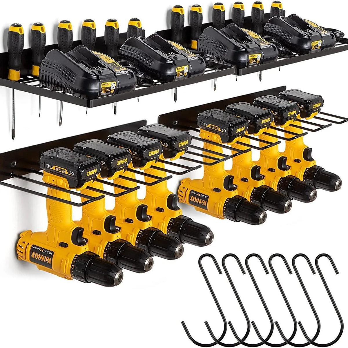 Wholesale Wall Mounted Hardware Tool Rack Shelf Screwdriver Electric Drill Rack Cross Border Metal Power Tool Storage Rack