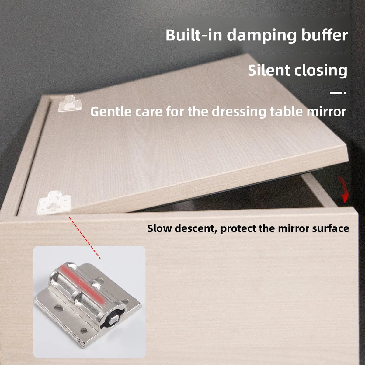 Ultra-Thin Dressing Table Soft Hinge for Flip Mirrors