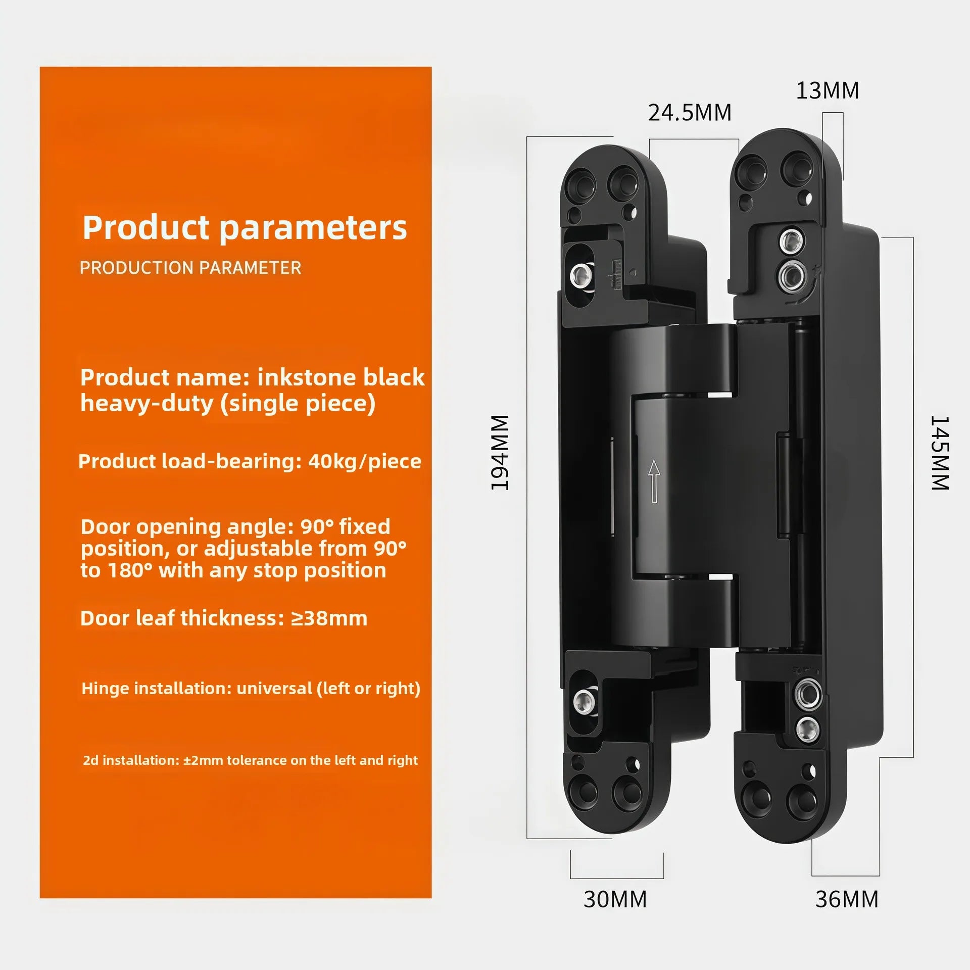 Hydraulic 3D Hidden Folding Invisible Door Hinge Without Tail Rod 90 Degree Invisible Buffer Automatic Closing Hinge