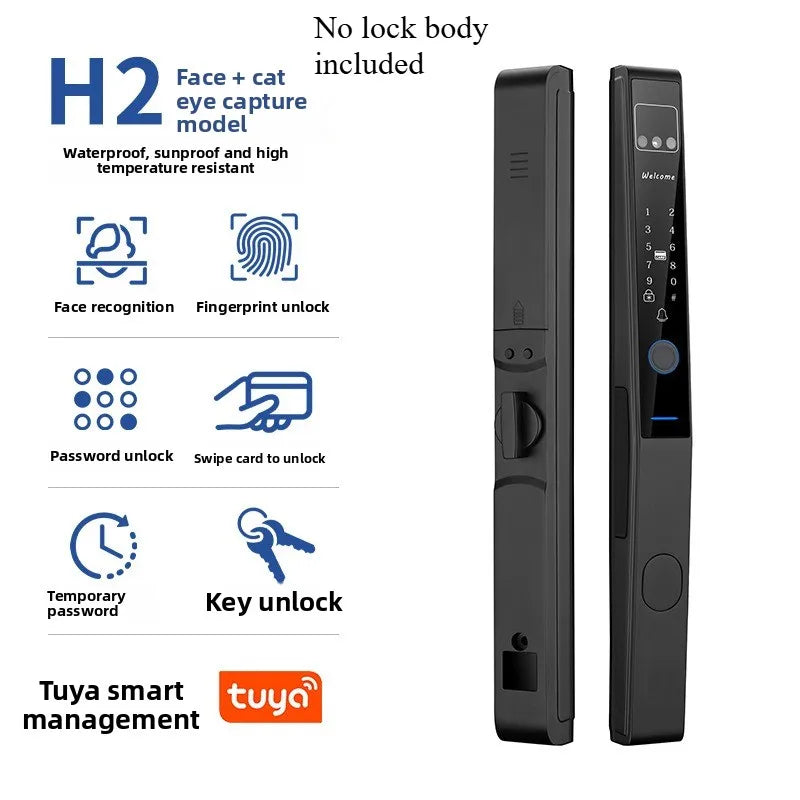 Broken Bridge Aluminum Facial Recognition Smart Lock Graffiti Fingerprint Lock Waterproof and High Temperature Resistance