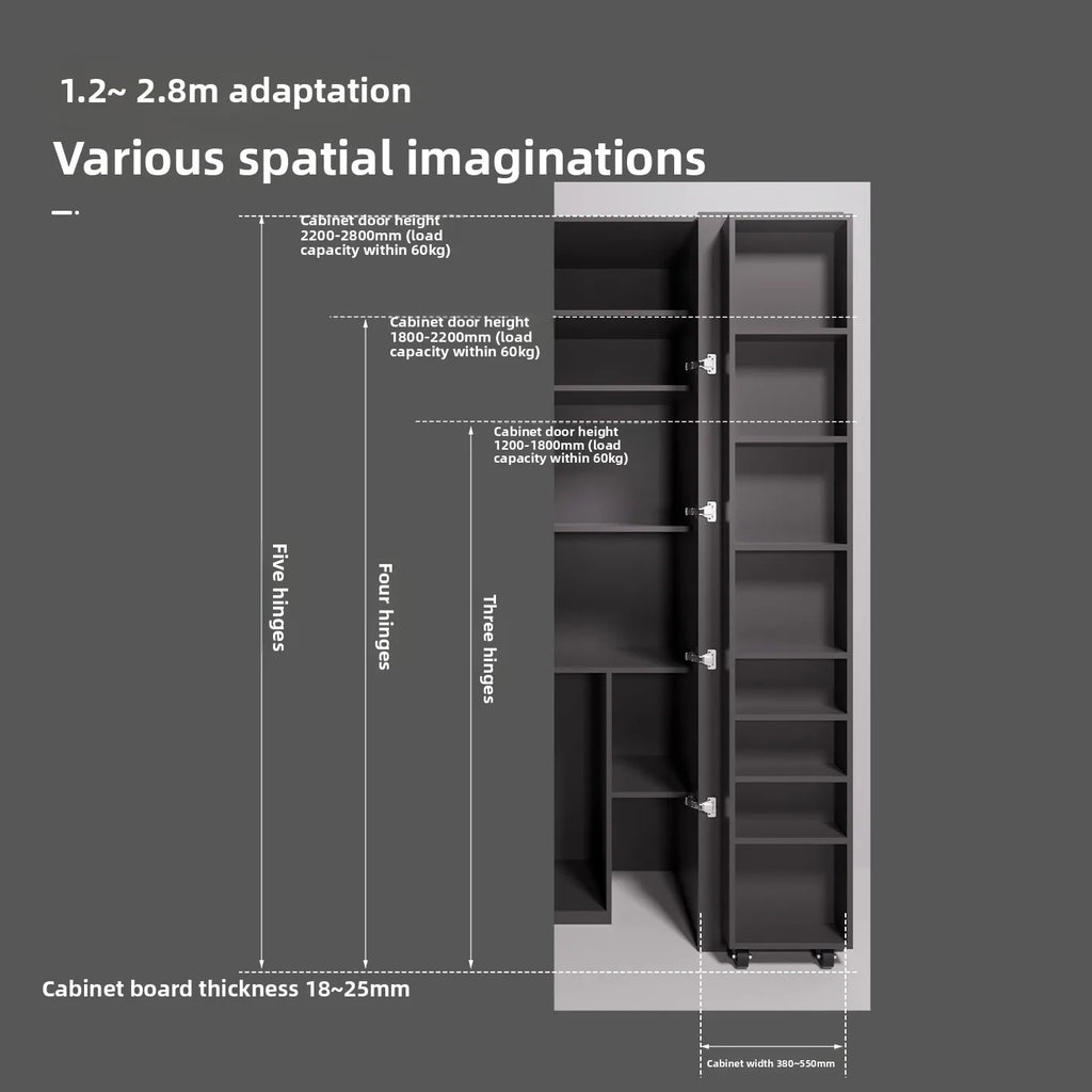 Refrigerator Storage Cabinet Door Hinge Hardware Full Set of Accessories Kitchen Locker Locker Double Door Large Angle Hinge