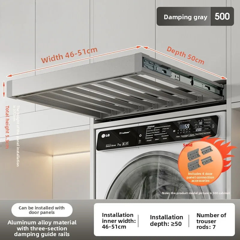 Washing Machine Pull Hanger, Hidden Telescopic Invisible Pants Hanger Above Balcony, Pants Draw Built-in Storage Slide