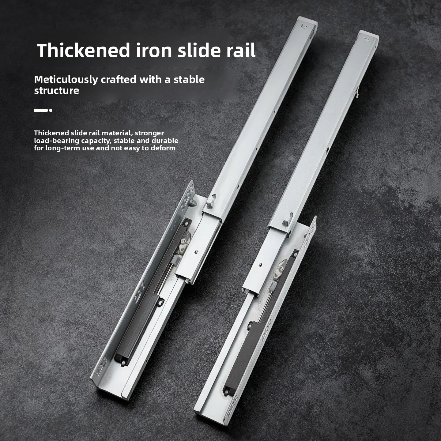 Drawer Three-section Synchronous Linkage Slide Rail Support Full Pull Slide Rail Damping Buffer Drawer Hidden Guide Rail