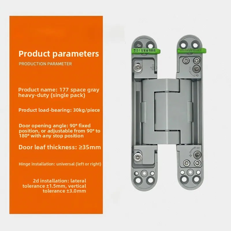 Hydraulic 3D Hidden Door Hinge – 90° Buffer Automatic Closing
