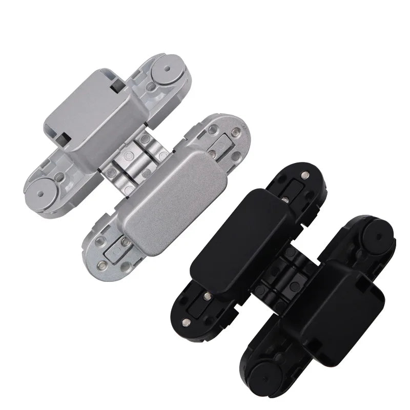 Zinc Alloy Hidden 3D Adjustable Cross Dark Hinge Wooden Door Hidden Silent Hinge 180 Degree Dark Hinge