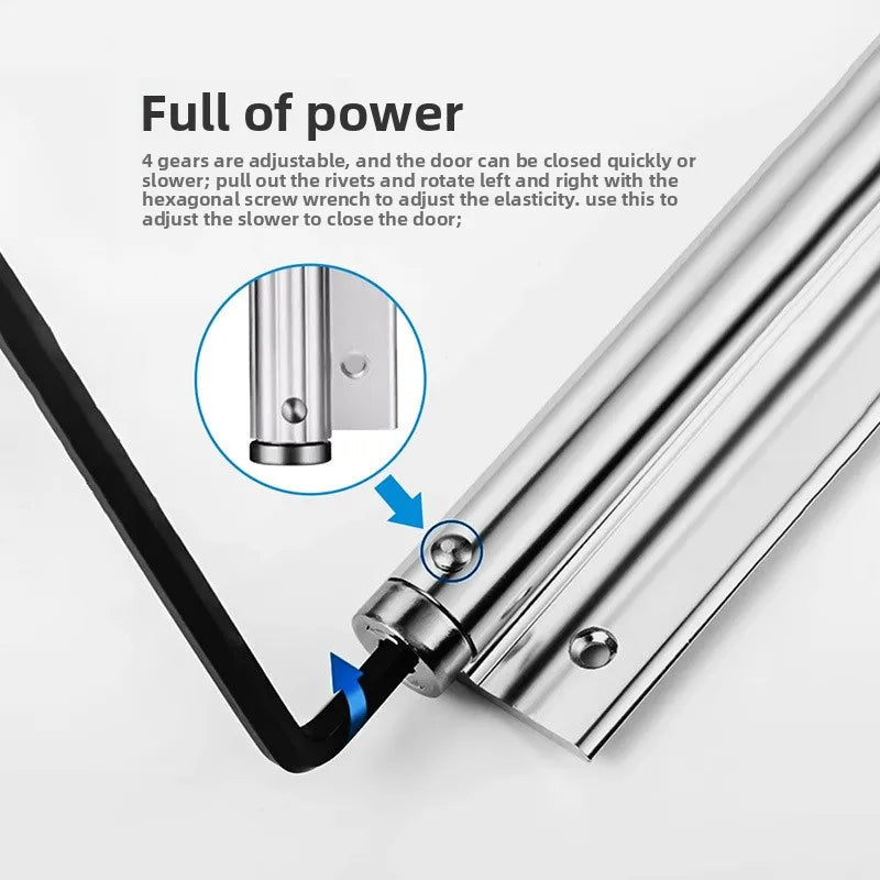 Simple Wooden Door Closer Return Automatic Rebound Device Buffer Door Closing Light Closing Spring Silent Door Closer