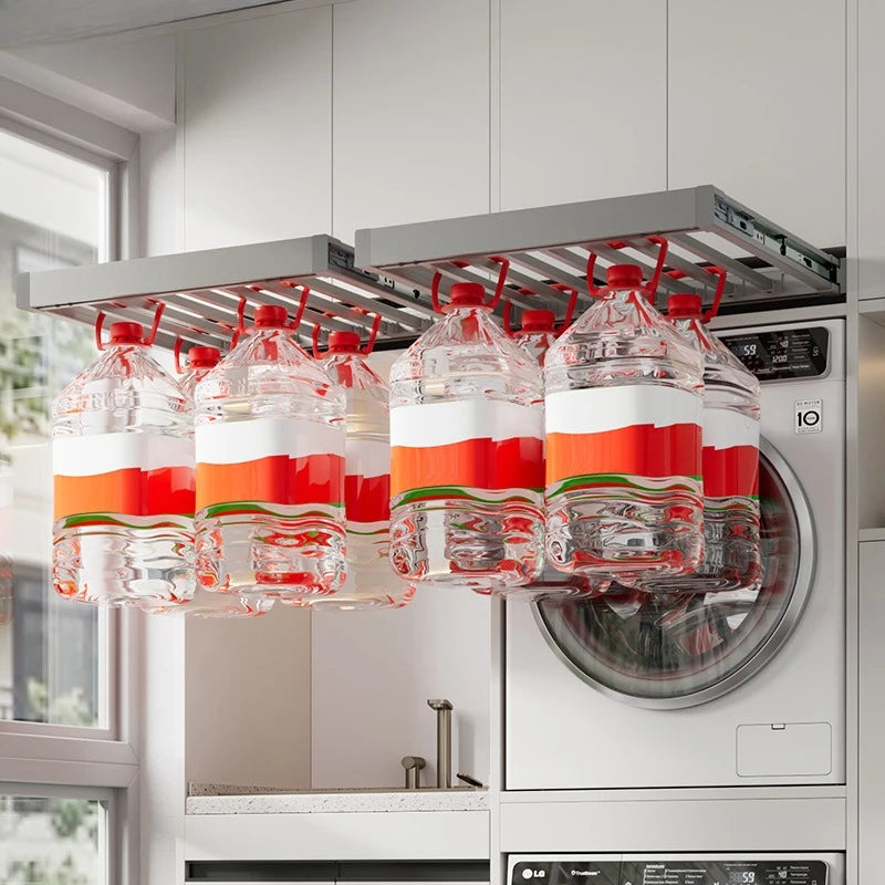 Washing Machine Pull Hanger, Hidden Telescopic Invisible Pants Hanger Above Balcony, Pants Draw Built-in Storage Slide