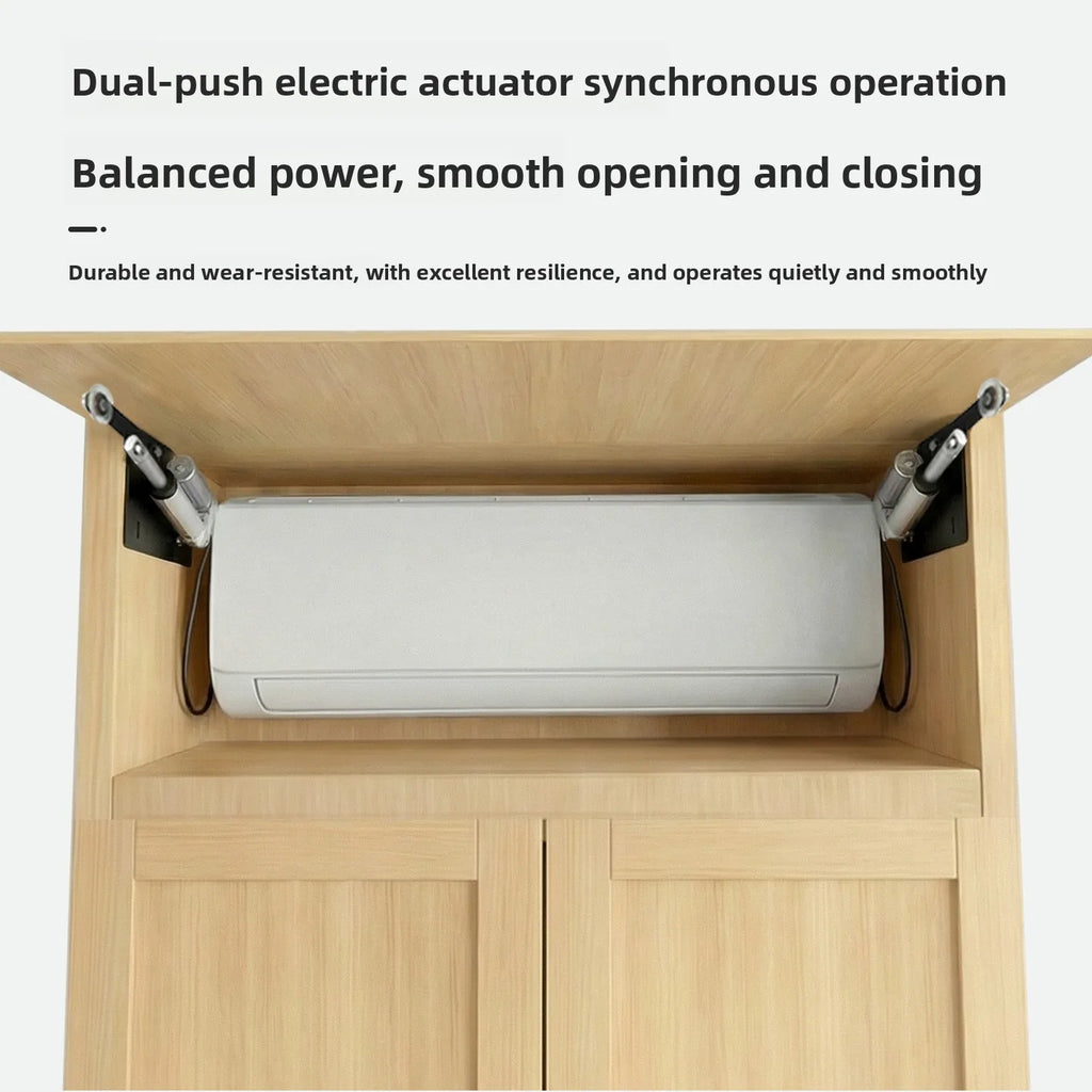 Intelligent Electric Air Conditioner Upturn Door Support Hardware Cabinet Door Double Push Synchronous Electric Push Rod