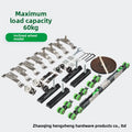 Sliding wooden door 2 + 2 anti-directional folio double linkage buffer track pulley linkage door hanging wheel accessories