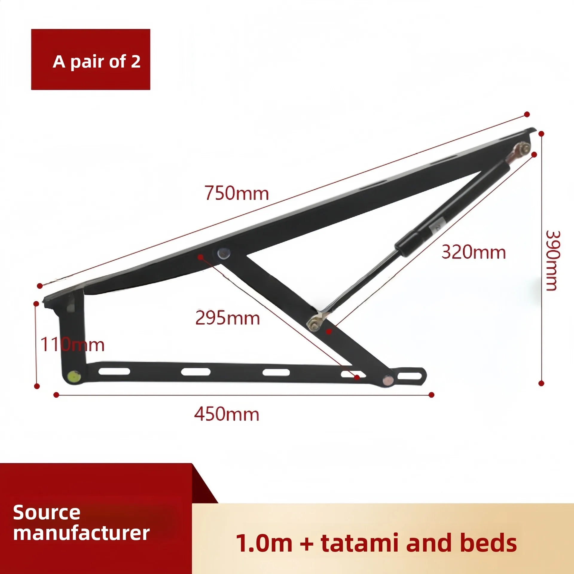 Bed Hydraulic Air Pole Tatami Bed Board Lifting Support Pole Bed Box Pneumatic Air Pole Bearing Strong Lifting