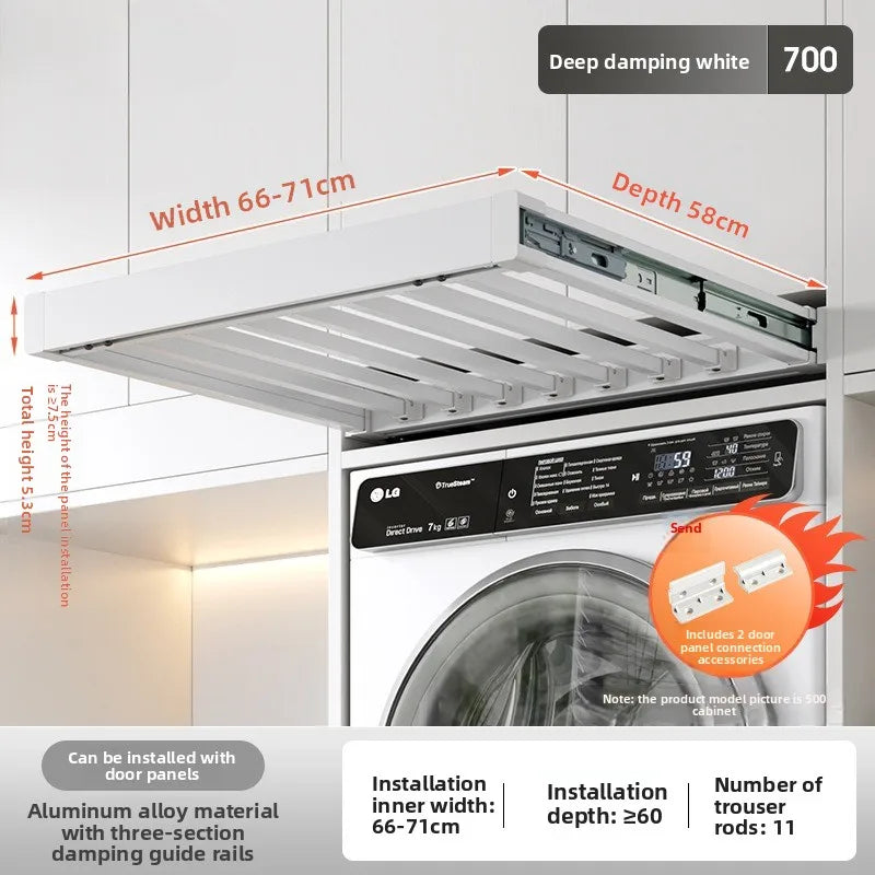 Washing Machine Pull Hanger, Hidden Telescopic Invisible Pants Hanger Above Balcony, Pants Draw Built-in Storage Slide
