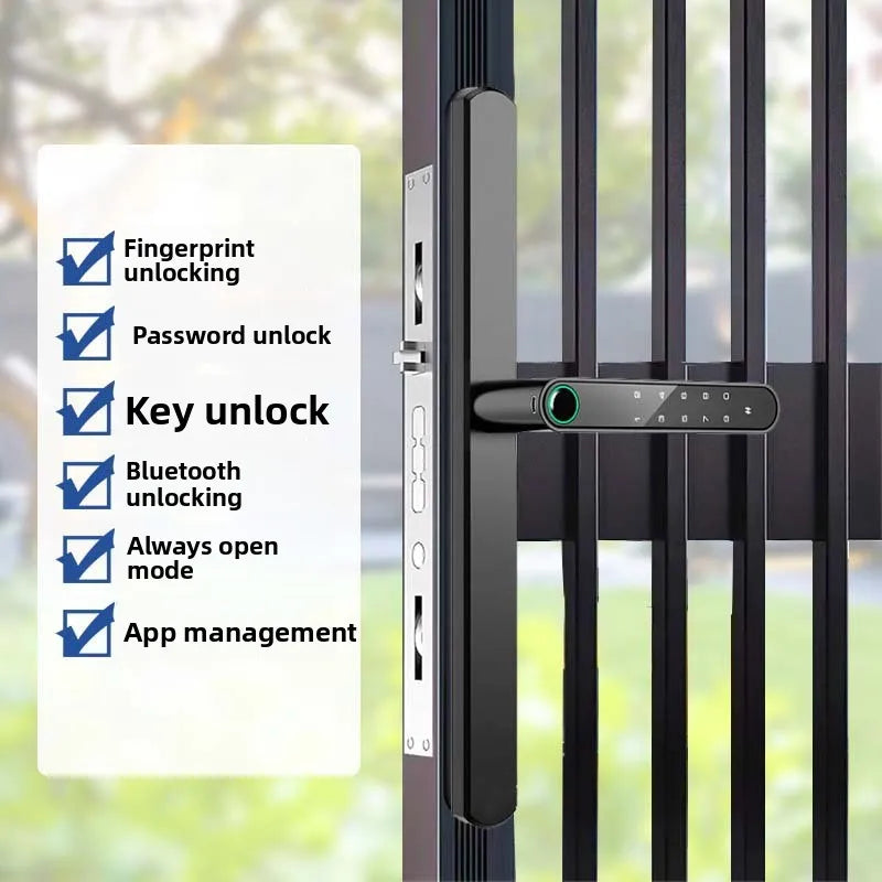 Tuya Waterproof Fingerprint Smart Lock for Narrow Side Doors – Double-sided