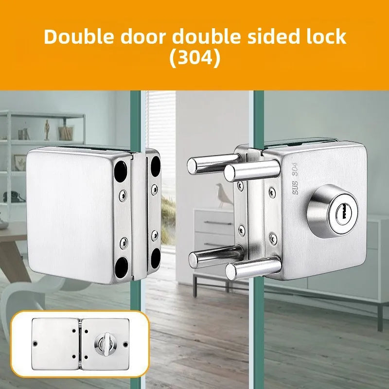 Semi-circular Non-opening Glass Door Lock Single and Double Door Door Frameless Glass Safety Lock Hardware Accessories