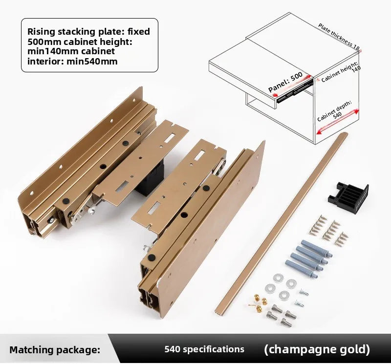 Invisible Rising Pull-out Table Hardware Extension Desk Slide Rail Folding Table Guide Rail Accessories