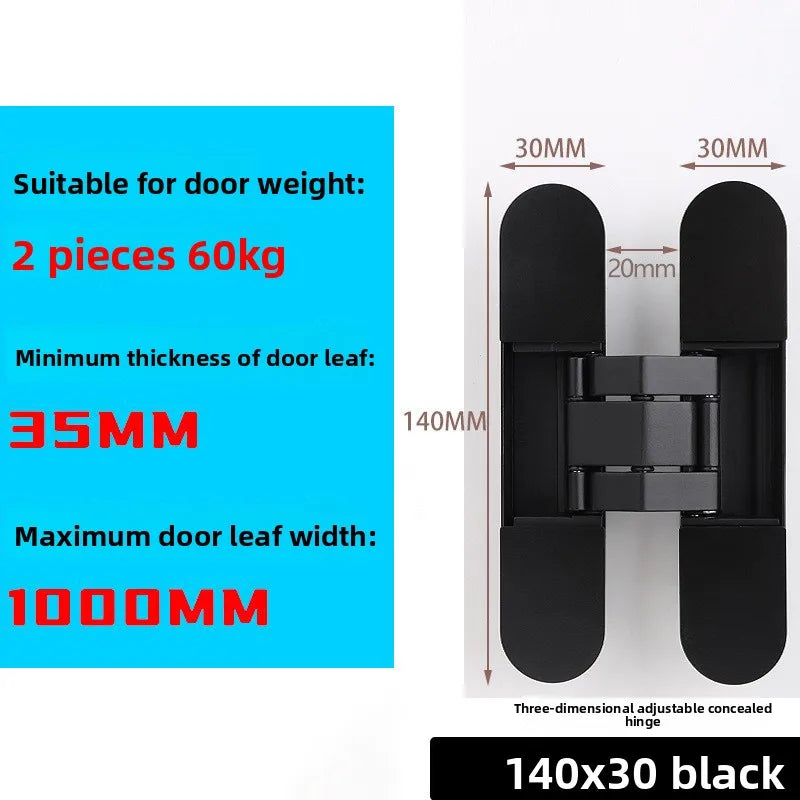 Hidden Three-dimensional Hinge Zinc Alloy Invisible Hinge Adjustable Door Three-dimensional Hinge