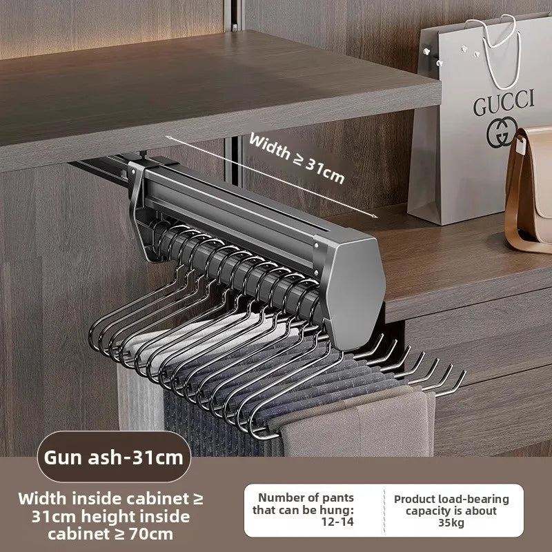 Manufacturer Pants Rack, Multi-functional Wardrobe, Clothing Pulling Track Shelf, Wardrobe Built-in Telescopic Pants Storage