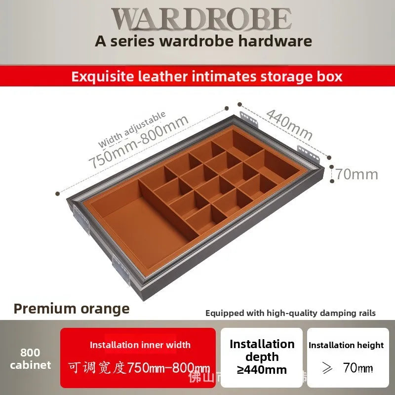 Multifunctional Telescopic Pants Rack Wardrobe Built-in Leather Jewelry Box Cloakroom Pull-up Pants Rack Pull Basket Storage Box