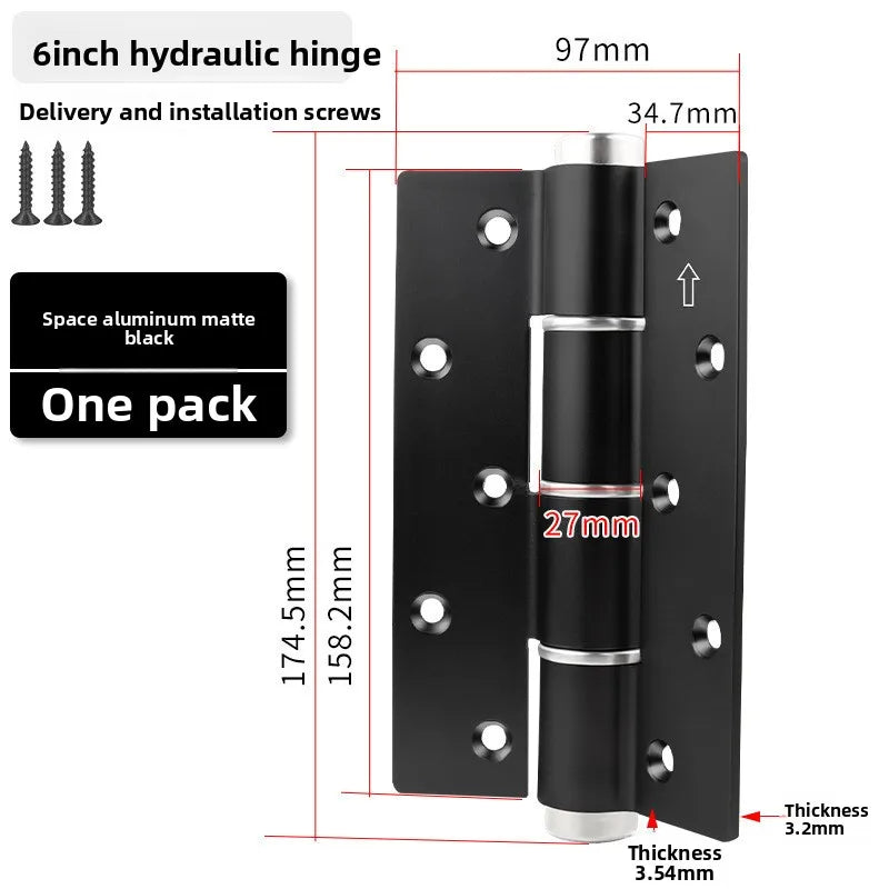 Hydraulic Buffer Hinge Invisible Hidden Door Wooden Door Hydraulic Silent Hinge Automatic Closed Door Buffer Hinge