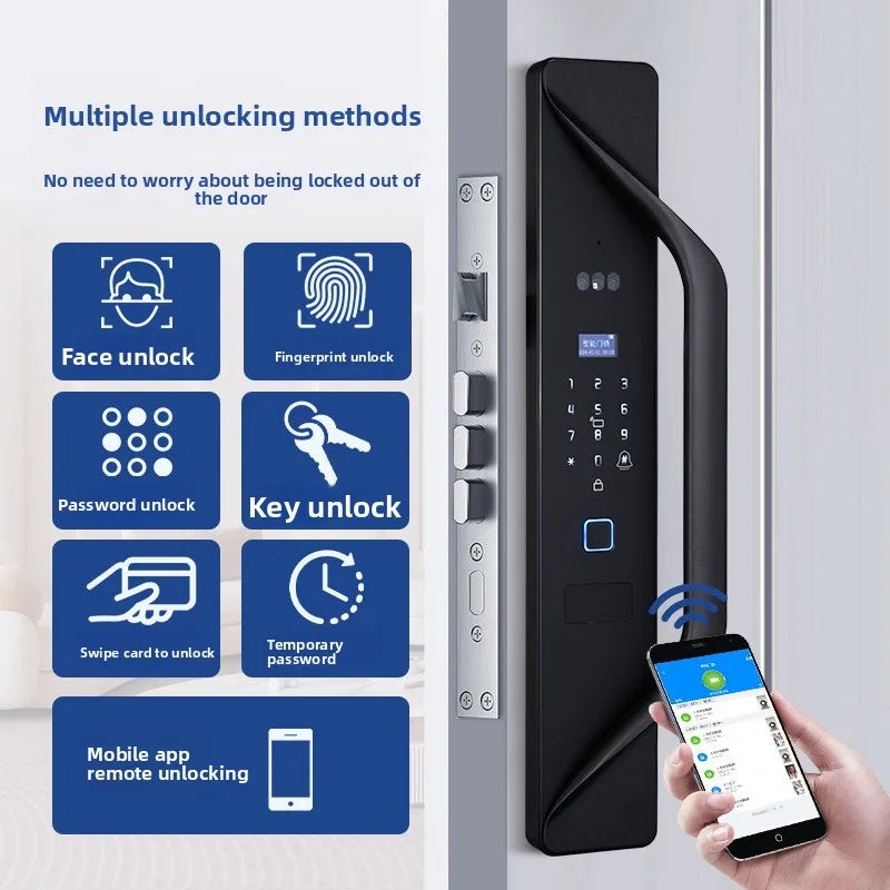 18-Language Smart Lock with 3D Facial Recognition & Visual Intercom