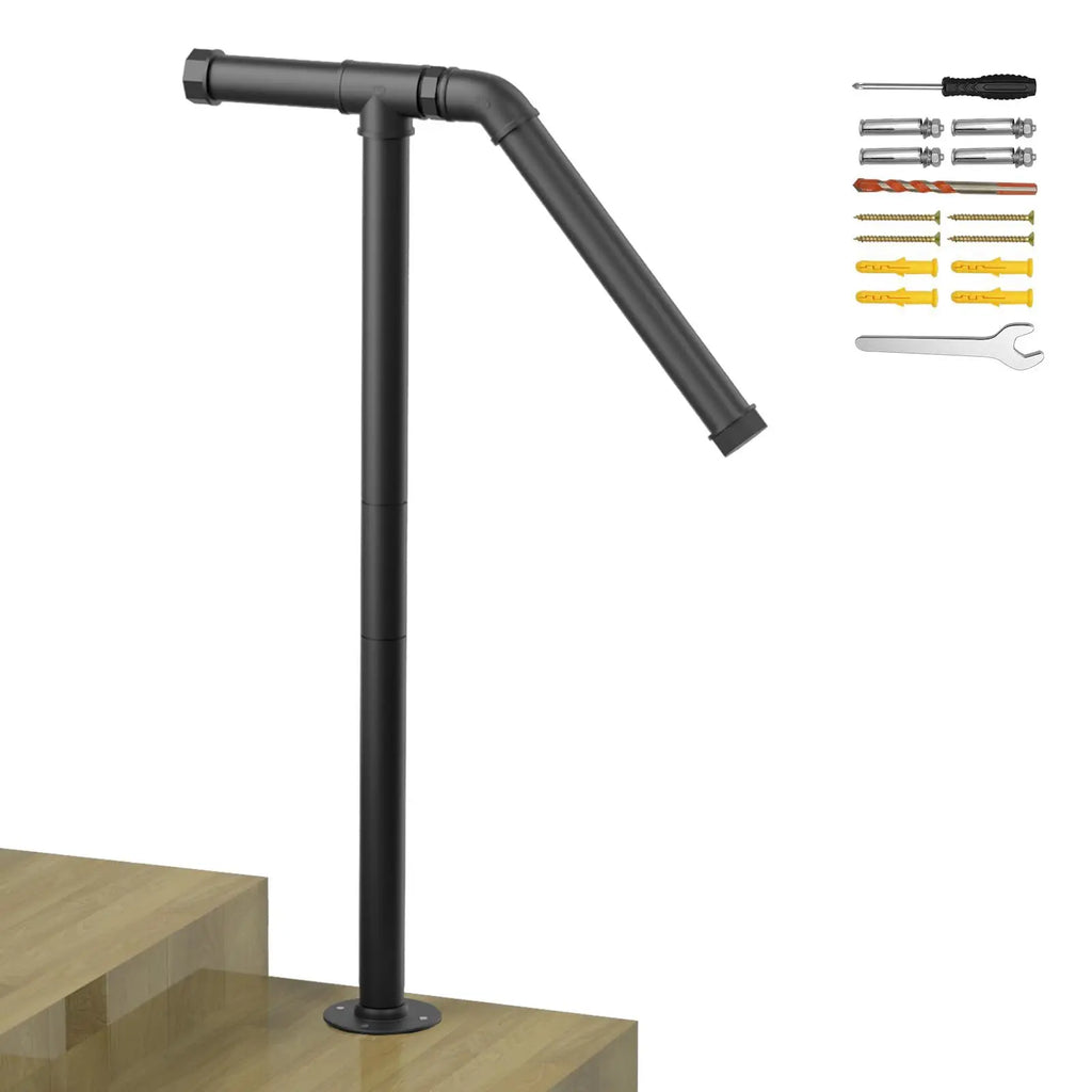 Simple Stairs American Household Industrial Water Pipe Outdoor Steps Garden Garage Wall Matte Black Children's Staircase