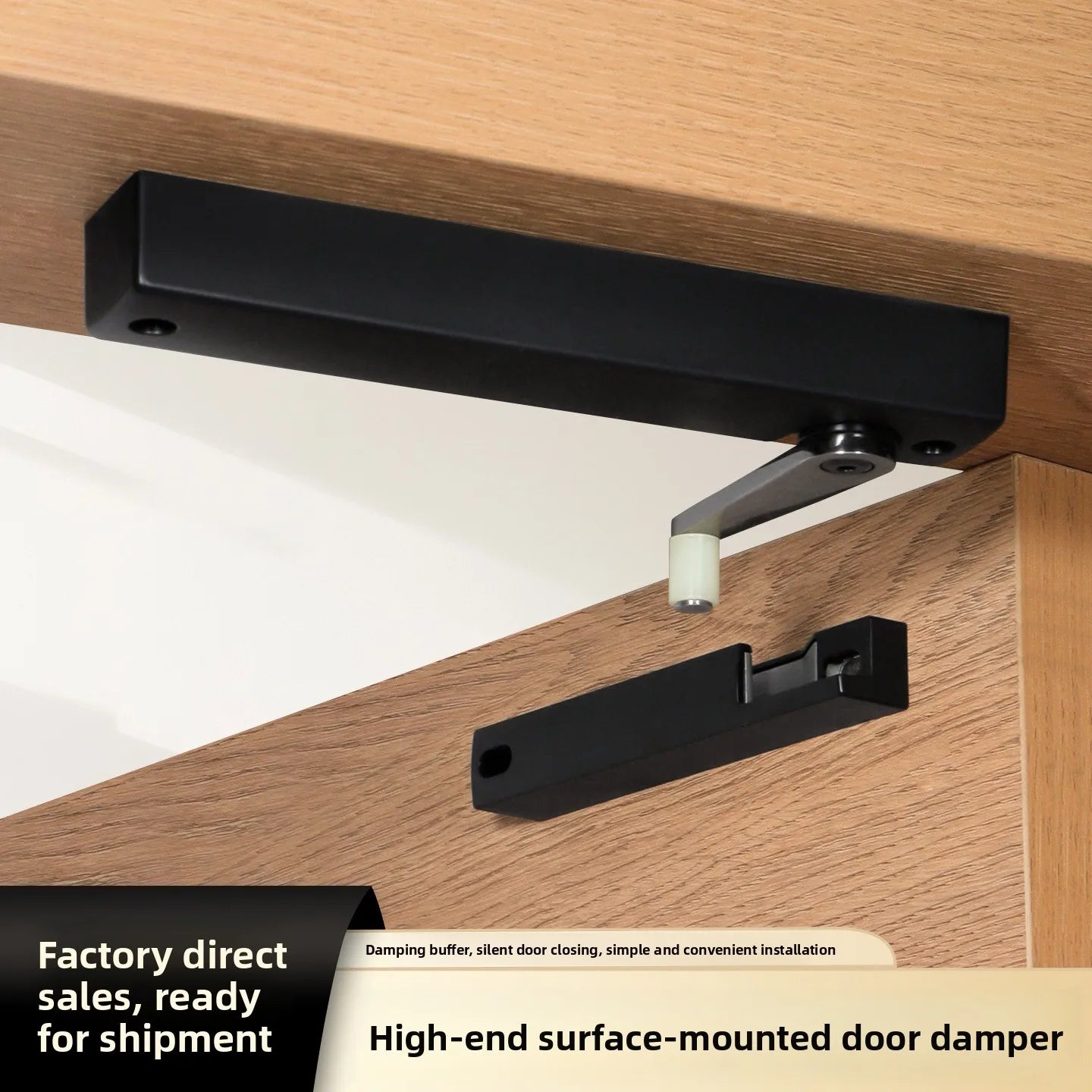 Heavy Duty Door Damper Wooden Swing Door Open Outside Invisible Household Silent Hydraulic Buffer Door Closer