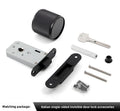 Minimalist Invisible Door Lock, Indoor Wooden Door Hidden Invisible Handle with Emergency Hole Single-sided Lock