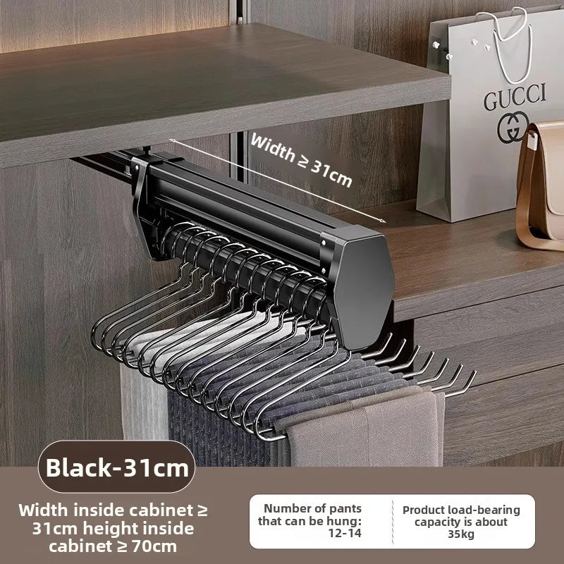 Manufacturer Pants Rack, Multi-functional Wardrobe, Clothing Pulling Track Shelf, Wardrobe Built-in Telescopic Pants Storage
