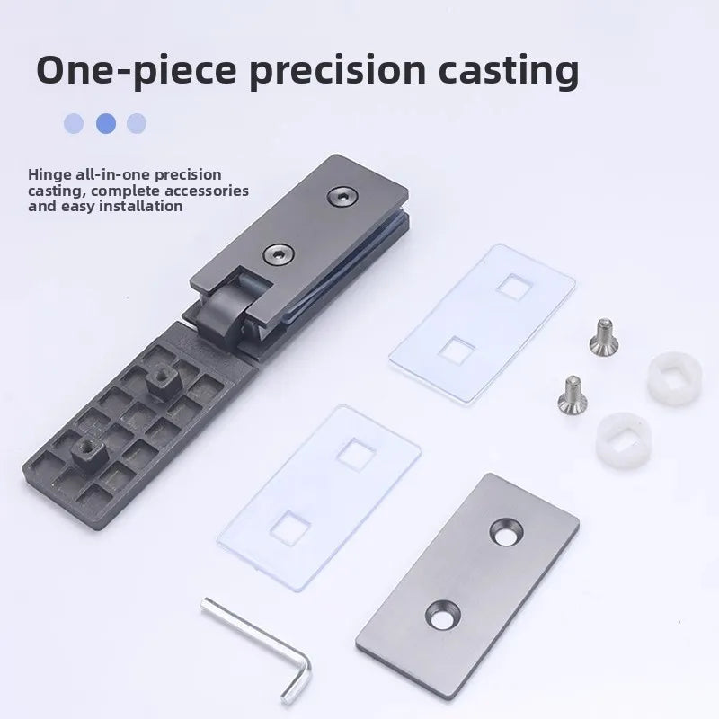 Frameless Glass Door Rectangular Bathroom Hinge 304 Stainless Steel Extremely Narrow Shower Room Hinge Door Clip Accessories