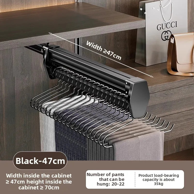 Manufacturer Pants Rack, Multi-functional Wardrobe, Clothing Pulling Track Shelf, Wardrobe Built-in Telescopic Pants Storage