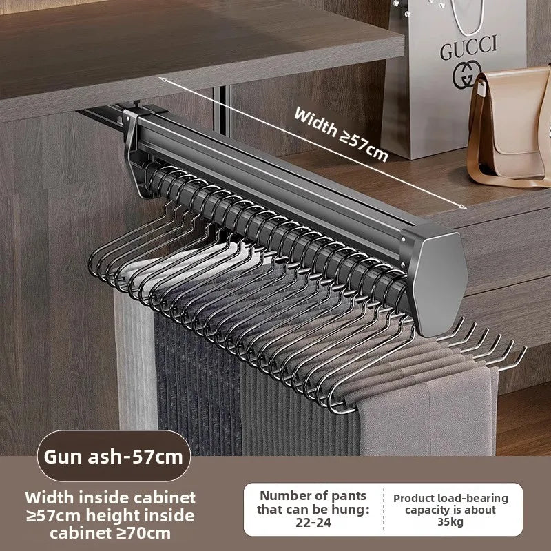 Manufacturer Pants Rack, Multi-functional Wardrobe, Clothing Pulling Track Shelf, Wardrobe Built-in Telescopic Pants Storage
