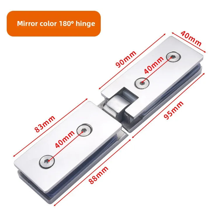 Frameless Glass Door Rectangular Bathroom Hinge 304 Stainless Steel Extremely Narrow Shower Room Hinge Door Clip Accessories