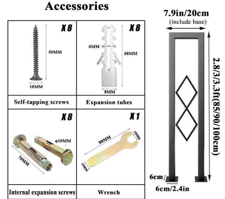 Nordic Simple Rhombus Handrail Stair Railing Wrought Iron Handrail Guardrail Column Indoor Stair Guardrail Gold Column