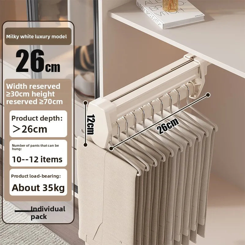 Manufacturer Pants Rack, Multi-functional Wardrobe, Clothing Pulling Track Shelf, Wardrobe Built-in Telescopic Pants Storage