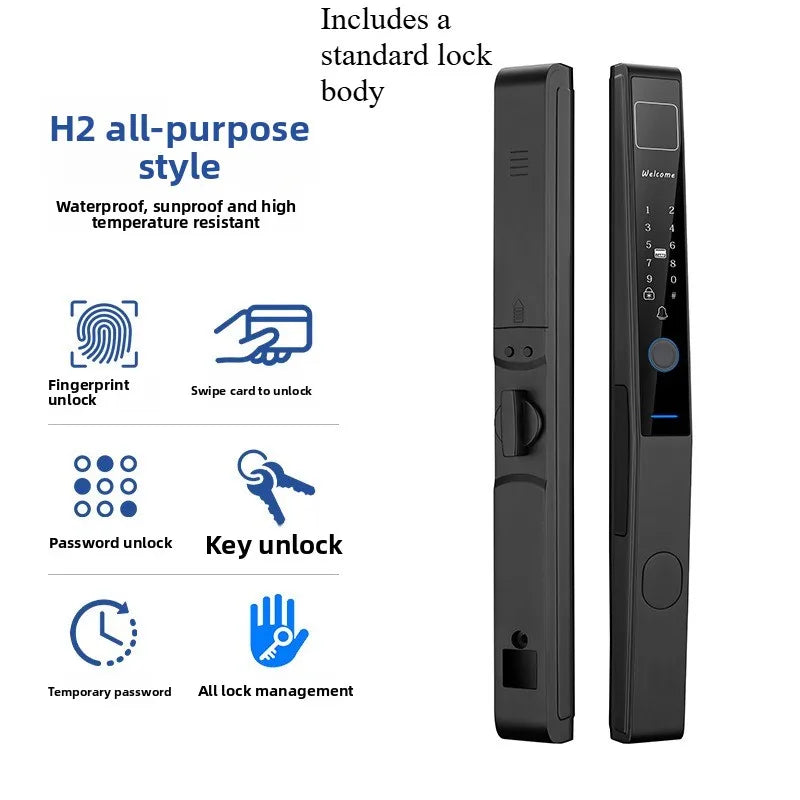Broken Bridge Aluminum Facial Recognition Smart Lock Graffiti Fingerprint Lock Waterproof and High Temperature Resistance
