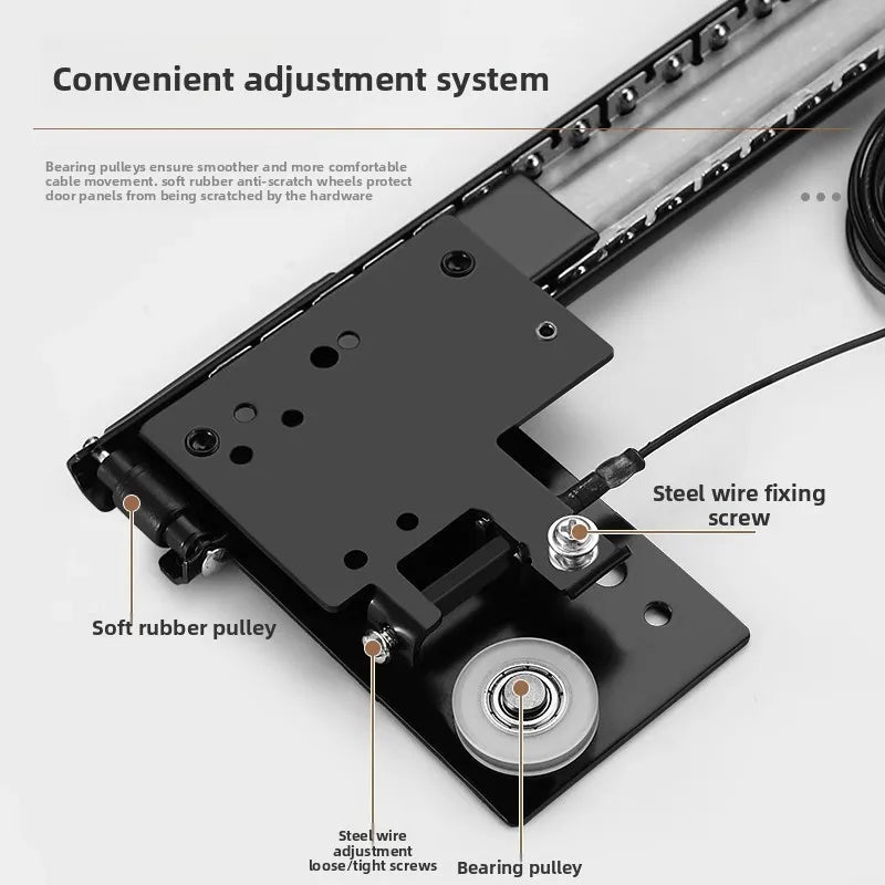 Hidden Swing Door Plug-in Track Cabinet Wardrobe Folding Telescopic Side Mount Reverse Swing Door Hardware Accessories