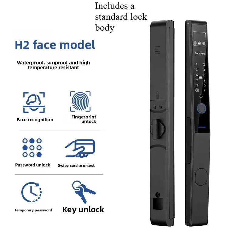 Broken Bridge Aluminum Facial Recognition Smart Lock Graffiti Fingerprint Lock Waterproof and High Temperature Resistance