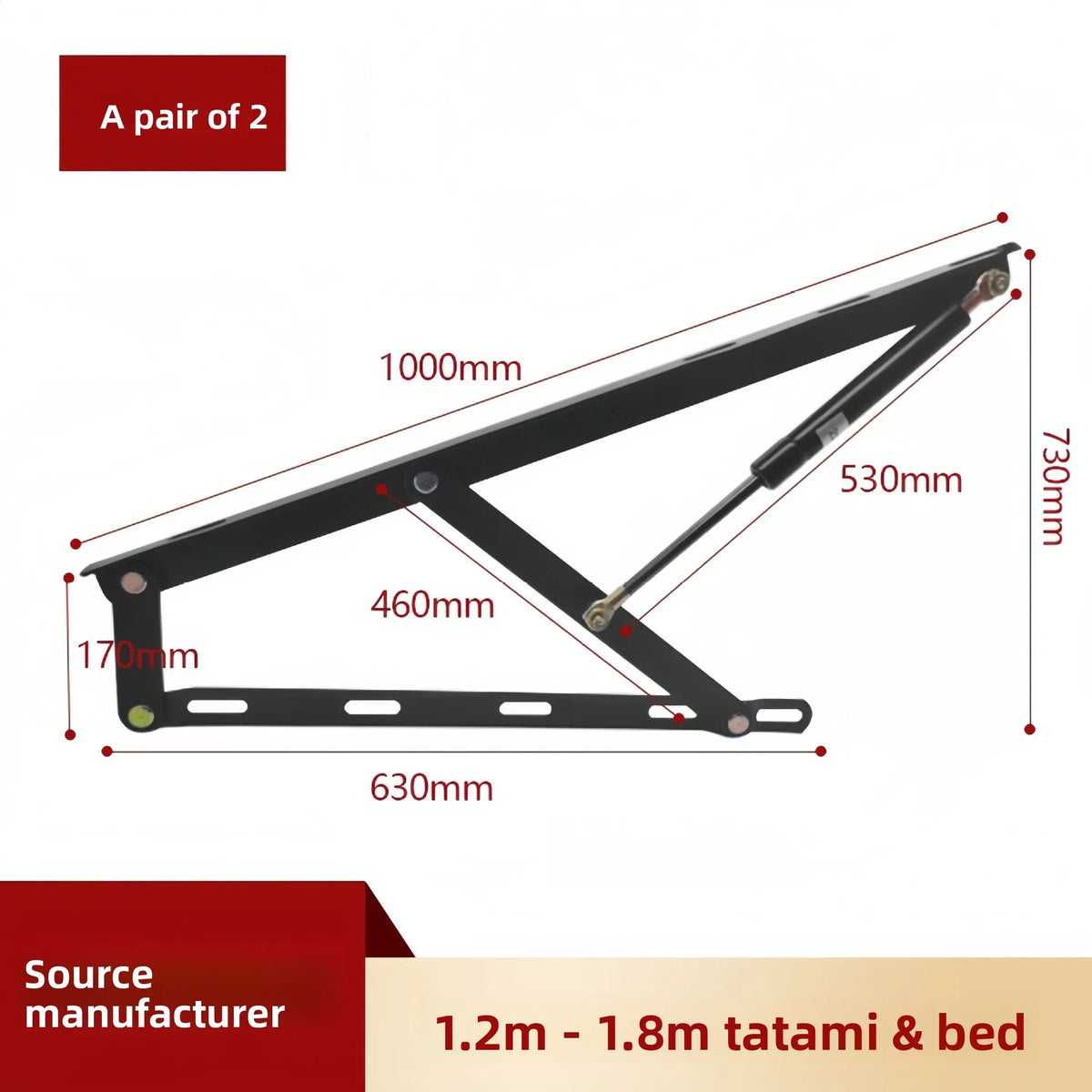 Bed Hydraulic Air Pole Tatami Bed Board Lifting Support Pole Bed Box Pneumatic Air Pole Bearing Strong Lifting