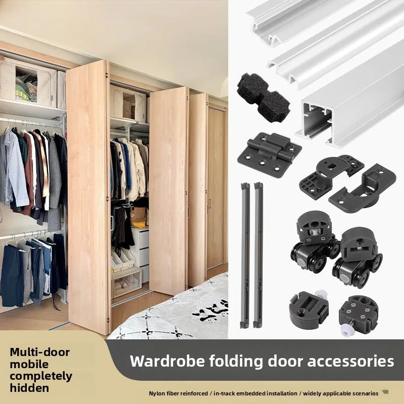 Walk-in Closet Folding Door Hardware Accessories 18 Plate Cloakroom Free Sliding Door Hanging Rail Hanging Slide Rail