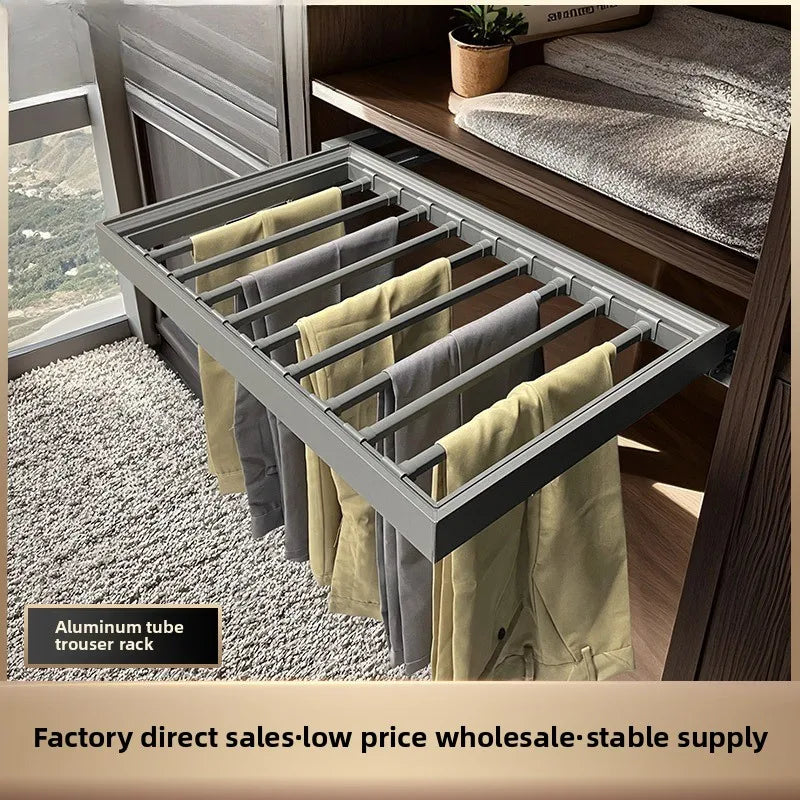 Wardrobe Pants Rack Household Hanging Pants Multi-functional Sliding Rail Push-pull Hardware Accessories