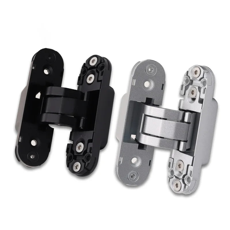 Zinc Alloy Hidden 3D Adjustable Cross Hinge – 180° Silent for Wooden Doors