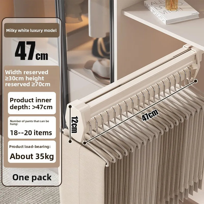 Manufacturer Pants Rack, Multi-functional Wardrobe, Clothing Pulling Track Shelf, Wardrobe Built-in Telescopic Pants Storage