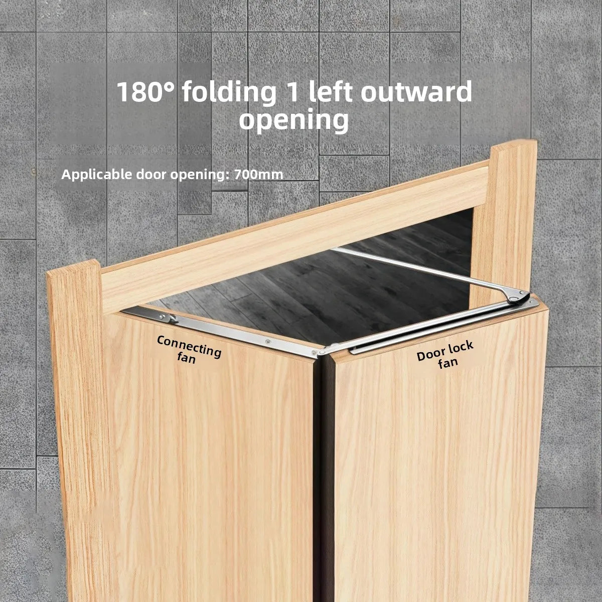 No Lower Rail Flat Folding Door Track Hardware Full Set of 180 Degree Folio Wooden Flat Door Folding Sliding Door Accessories
