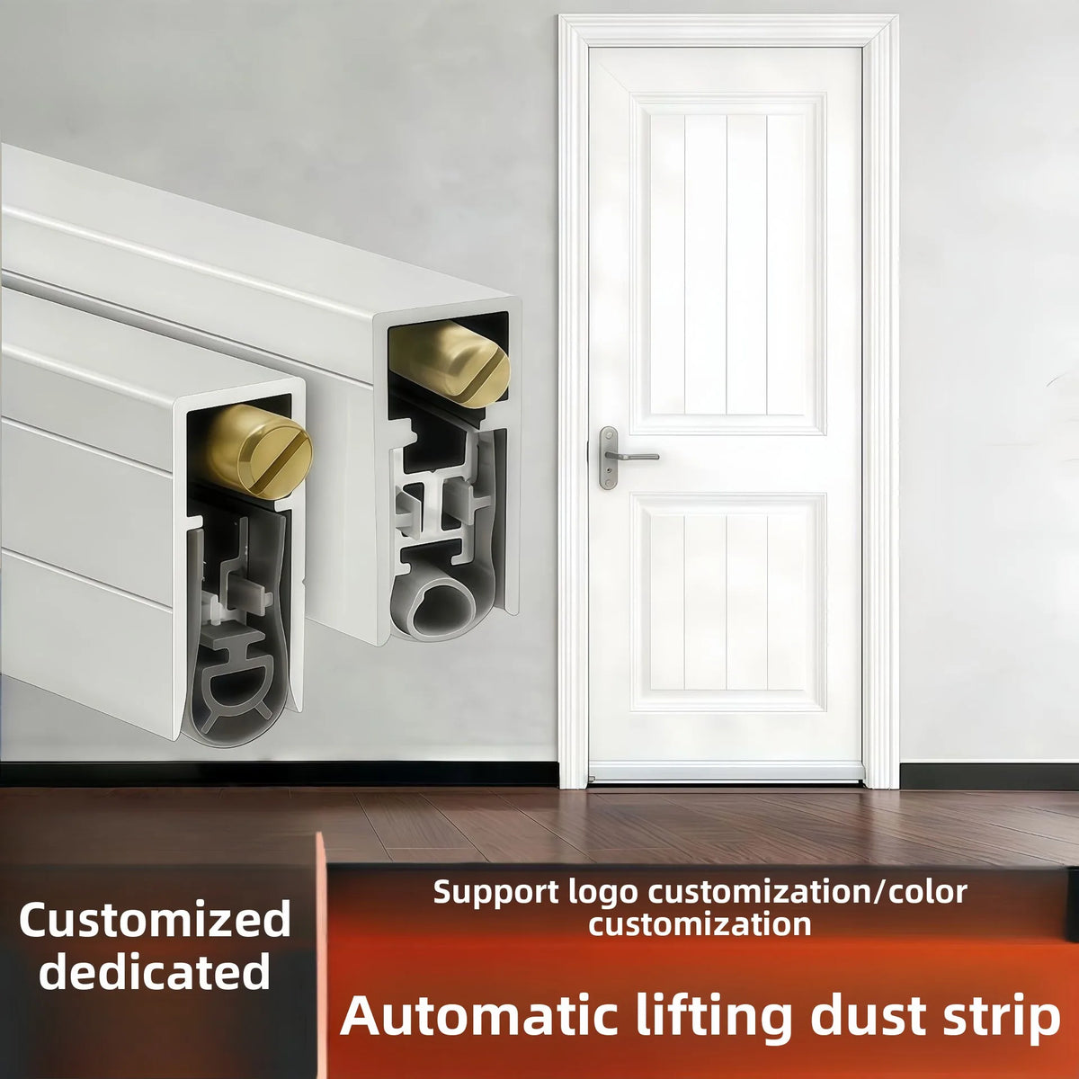 Automatic Lifting Dust Strip Household Insect Proof Sound Insulation Can Be Customized Length Special Sealing Strip for Door