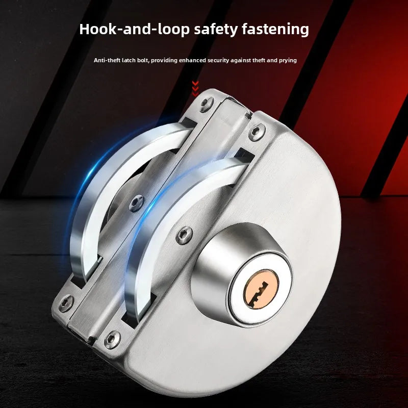 Semi-circular Non-opening Glass Door Lock Single and Double Door Door Frameless Glass Safety Lock Hardware Accessories